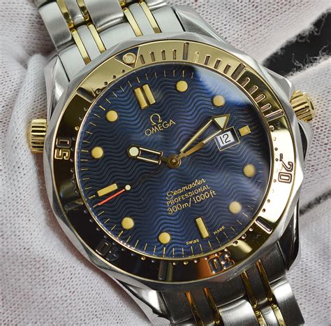 omega 18k gold watch price.